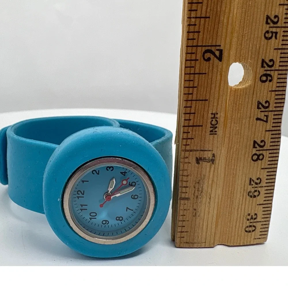 Untested battery Blue Kids Watch Round Face Easy Read Time Teacher Wristwatch‎